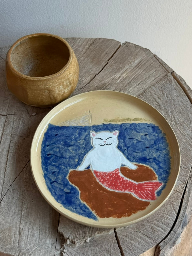 Meowmaid plate sunset