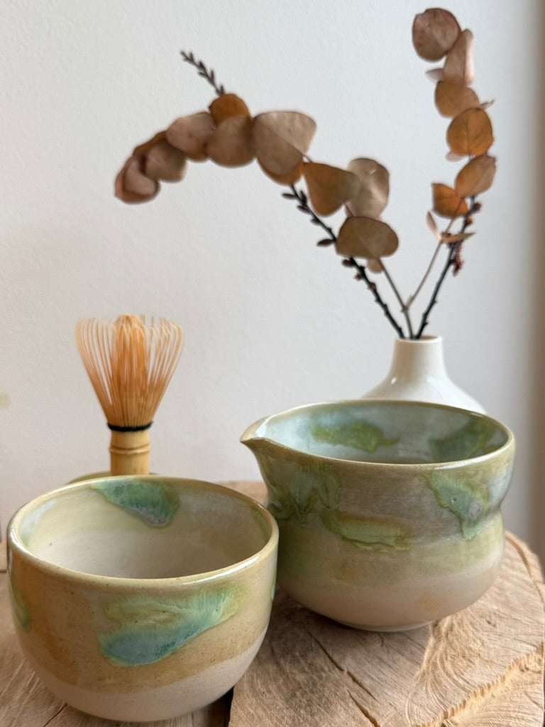 Aurora in Danish Sky - Matcha chawan