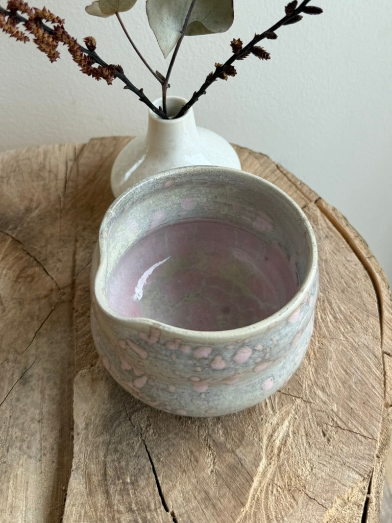 Matcha chawan - Pink splash