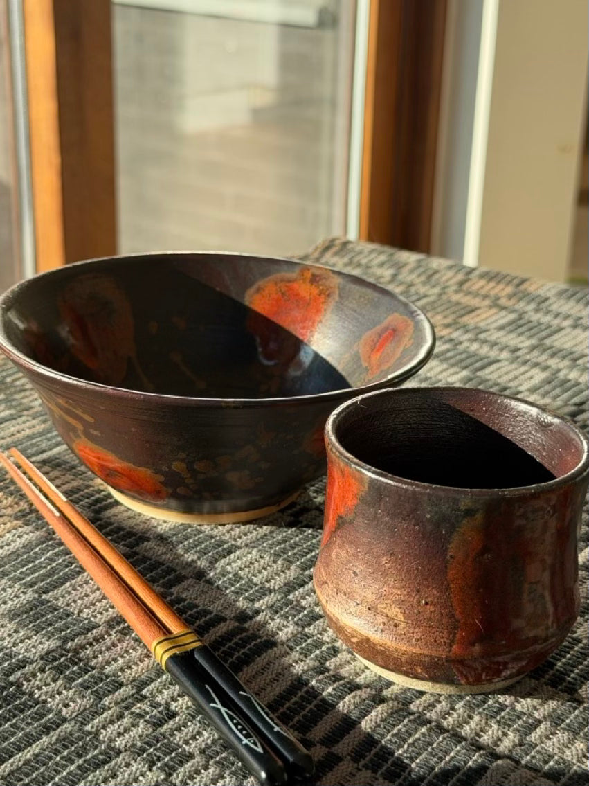 Ring of Fire - Ramen bowl and cup set