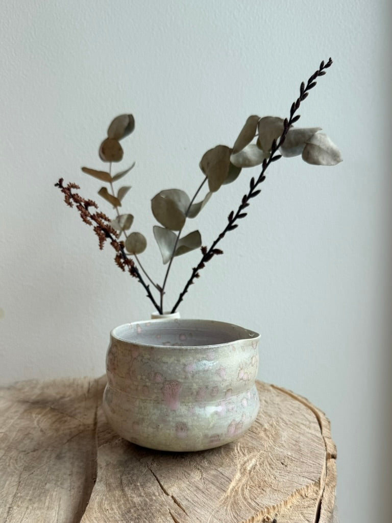 Matcha chawan - Pink splash