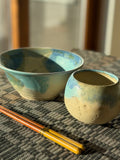 Ocean from Above - Ramen bowl and cup set