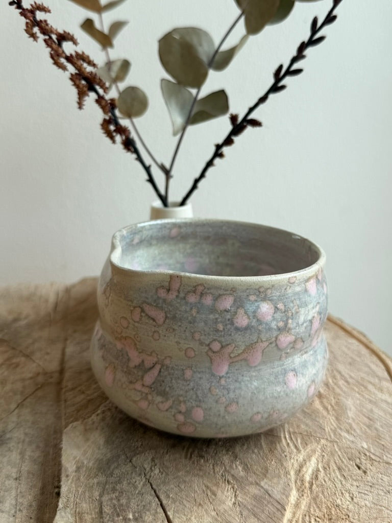 Matcha chawan - Pink splash