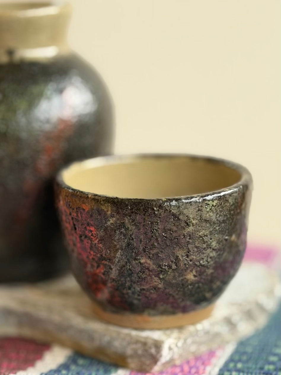 Aurora in Danish Sky - Sake set with 2 cups