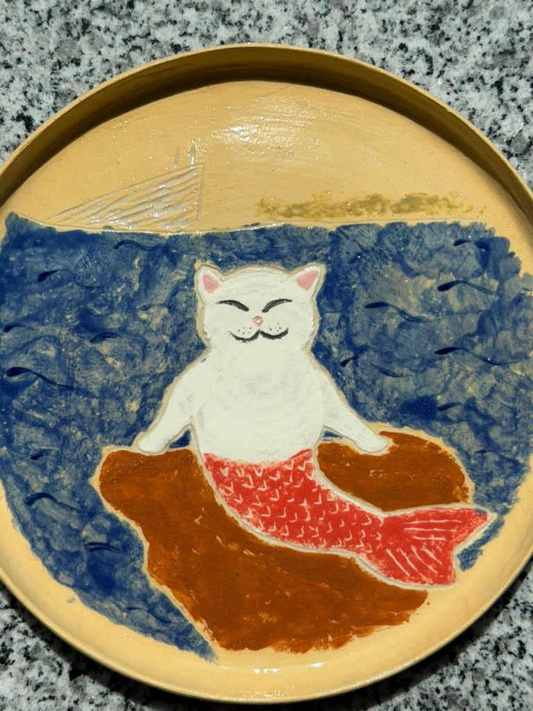 Meowmaid plate sunset