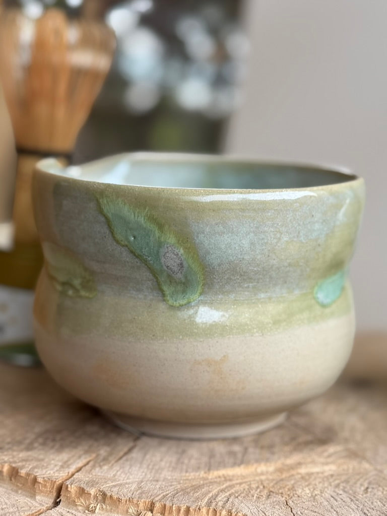 Aurora in Danish Sky - Matcha chawan